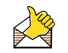 Illustration of a thumb poking out of an envelope.