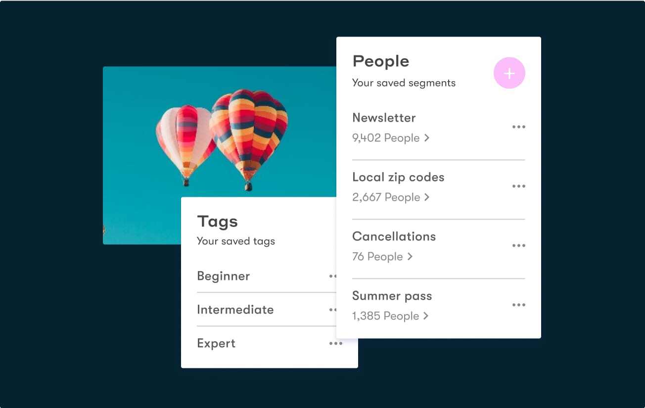 An illustration showing relevant audience segments and tags.